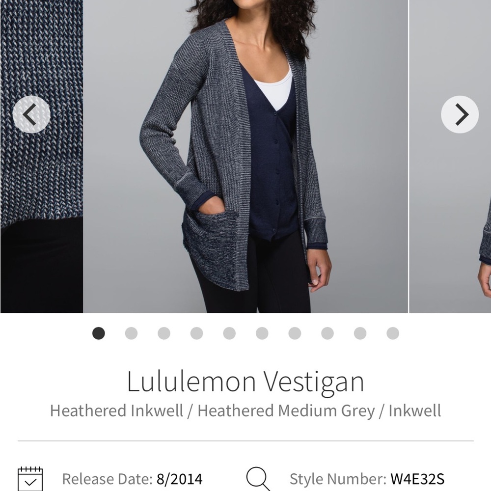 lululemon athletica Women's Heathered Inkwell Cardigan size 2